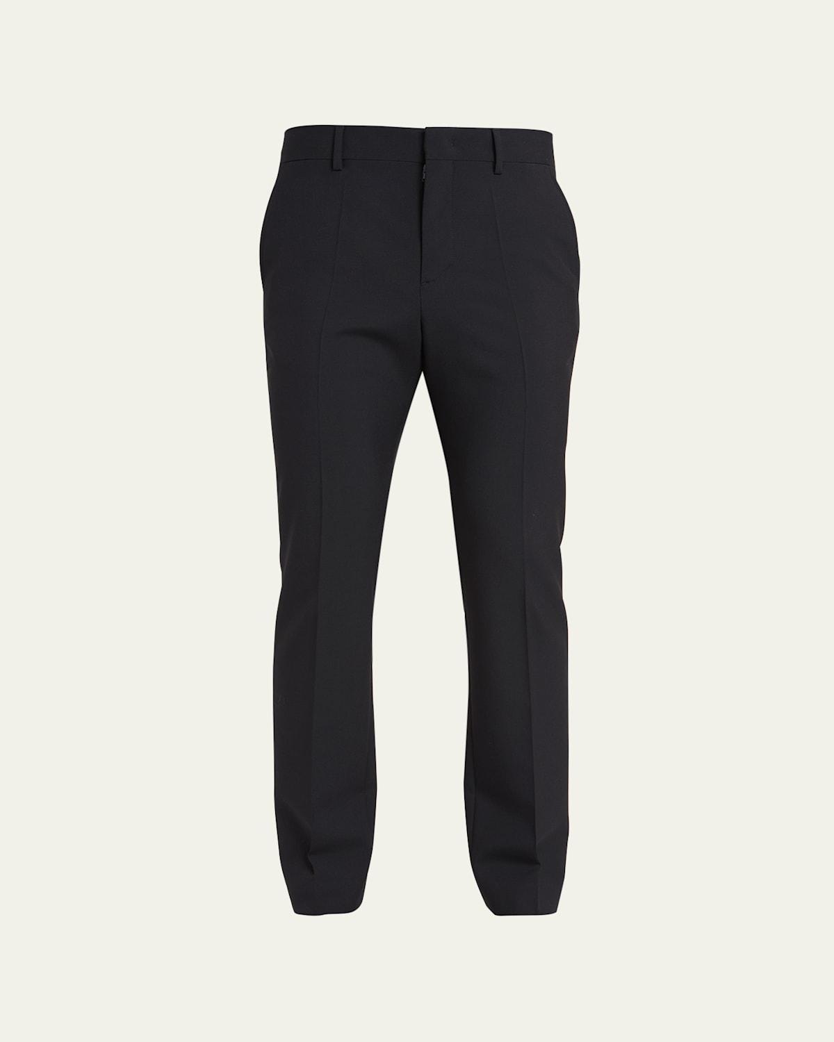 Mens Solid Wool Tuxedo Pants Product Image