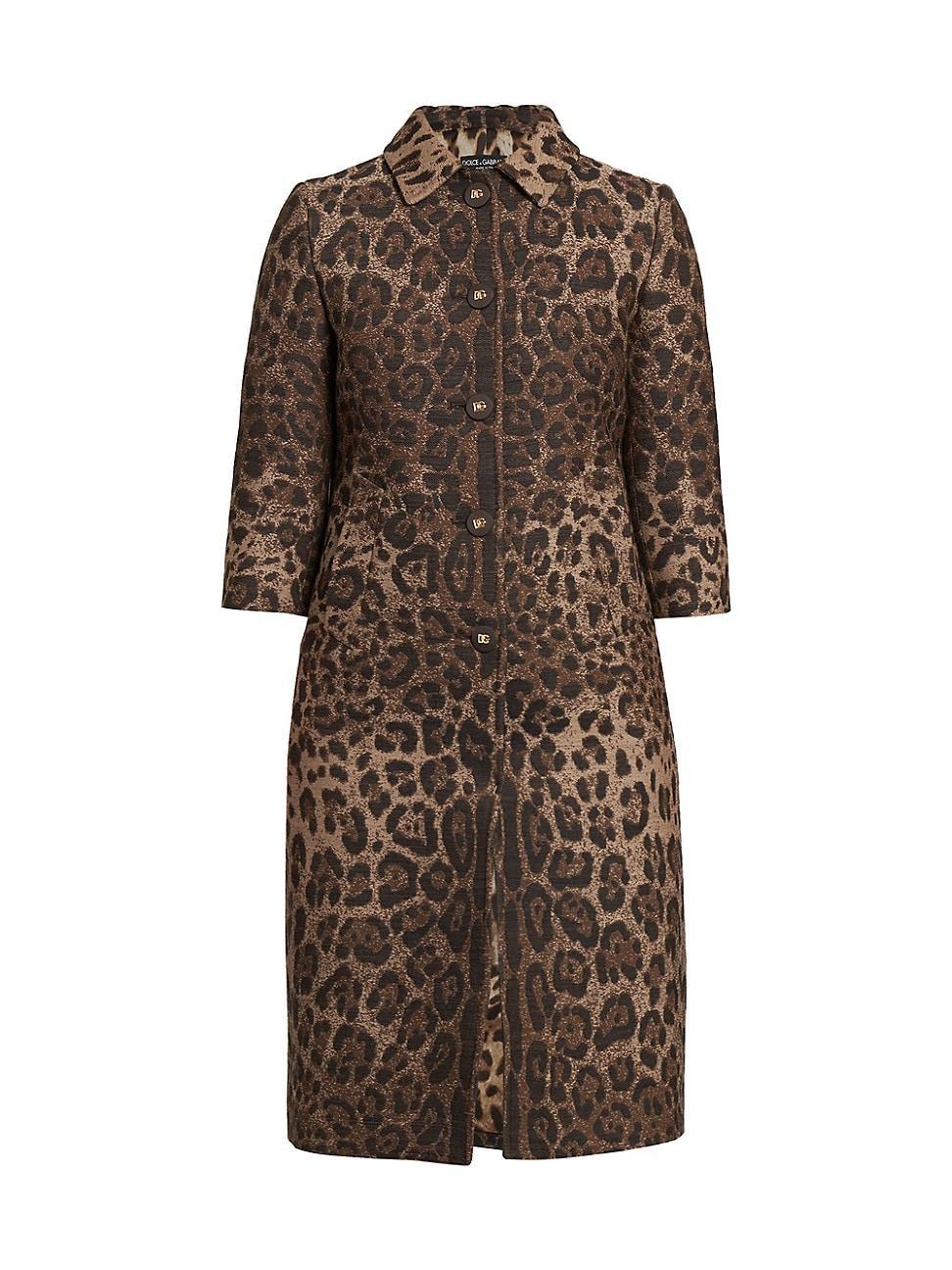 Womens Wool-Blend Jacquard Coat Product Image