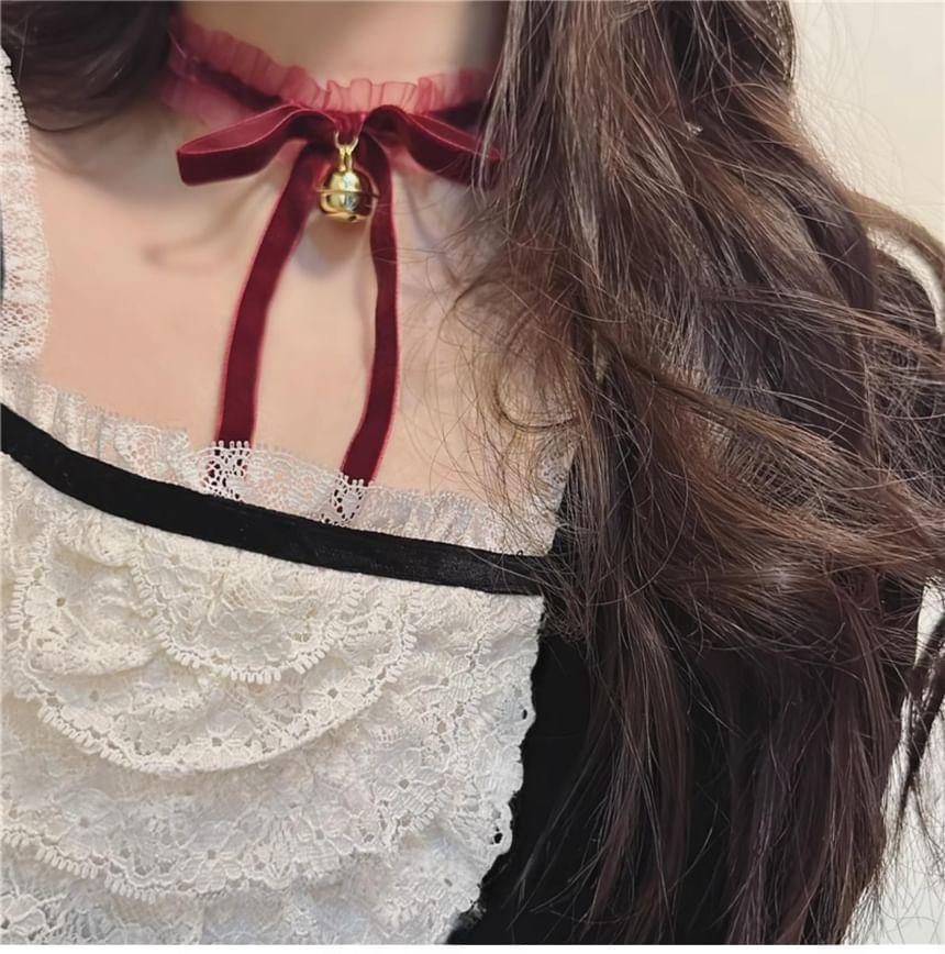 Mesh Ruffle Bell Choker Product Image