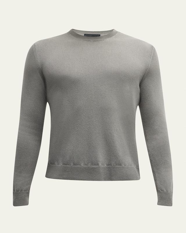 Mens Stonewashed Cashmere Crewneck Sweater Product Image