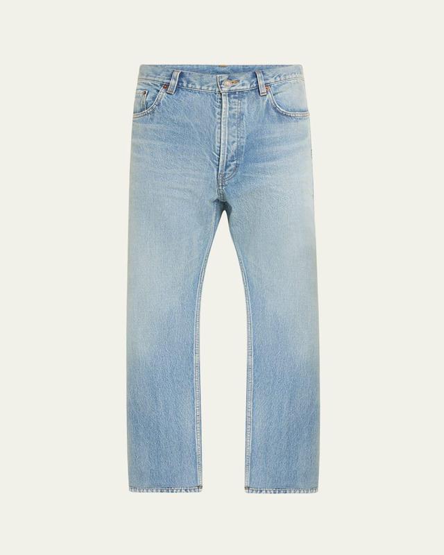 Mens Aged Denim Straight-Leg Jeans Product Image