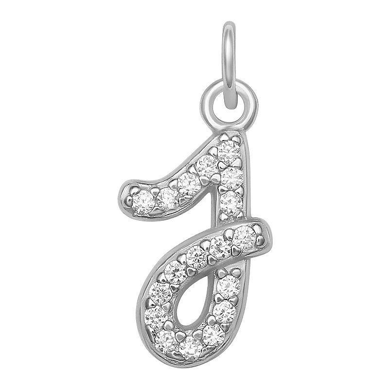 LC Lauren Conrad Sterling Silver Cubic Zirconia Initial Charm, Womens, Grey Product Image