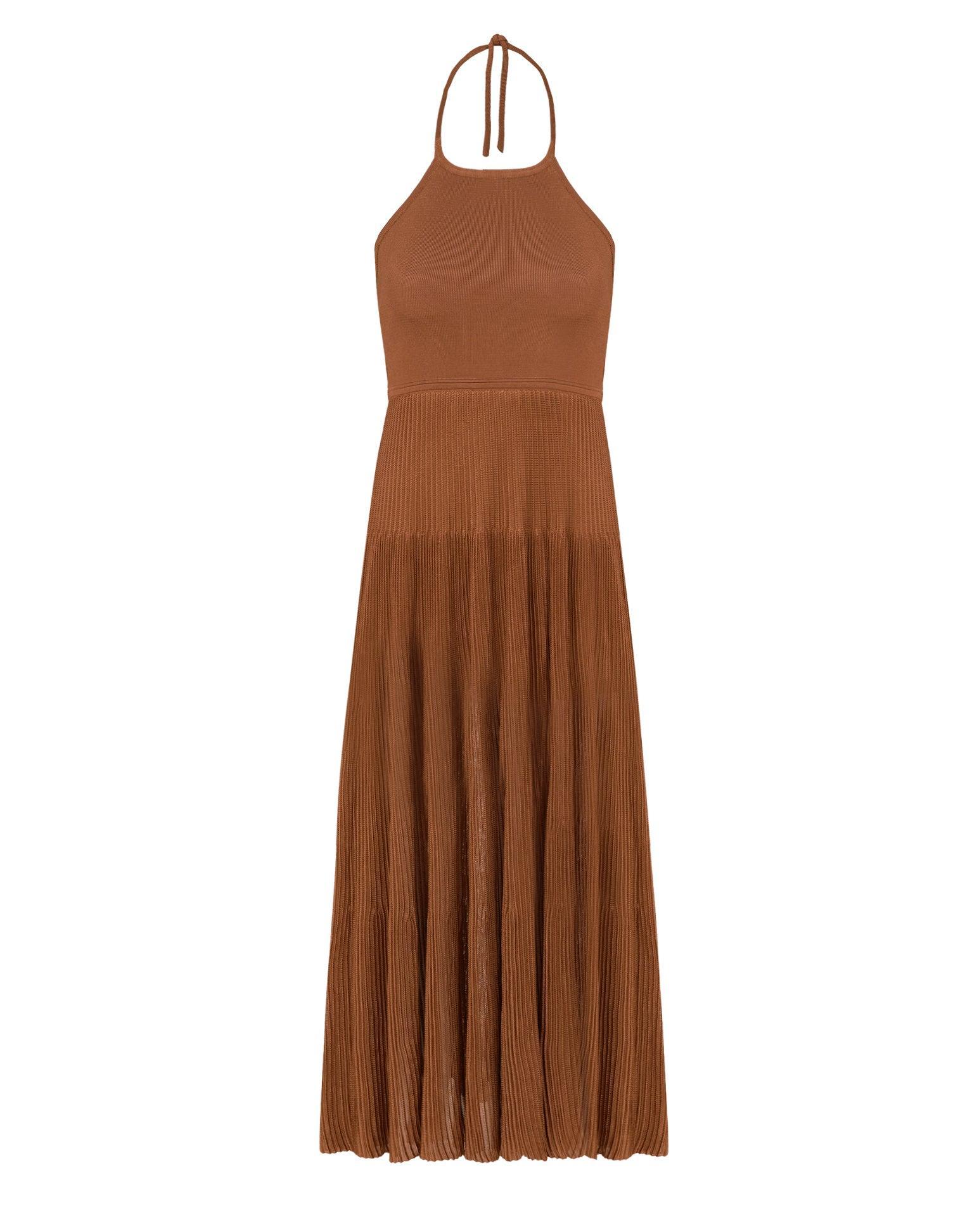 Knit Nina Long Dress - Camel Product Image