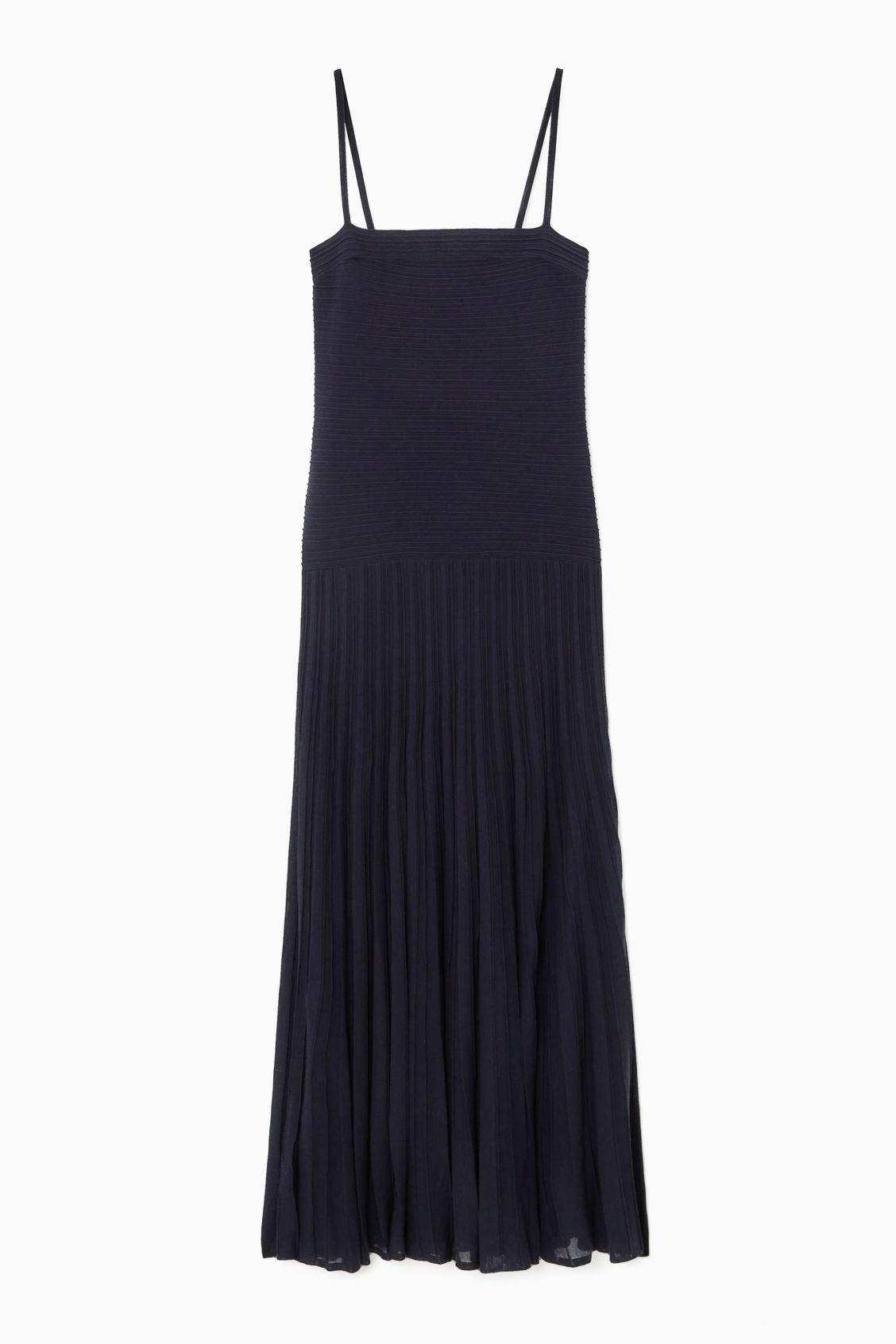 PLEATED KNITTED MAXI DRESS Product Image