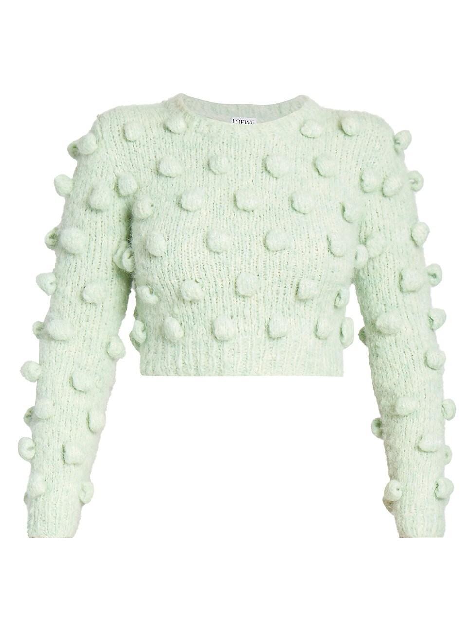 Womens Cropped Pom-Pom Sweater Product Image