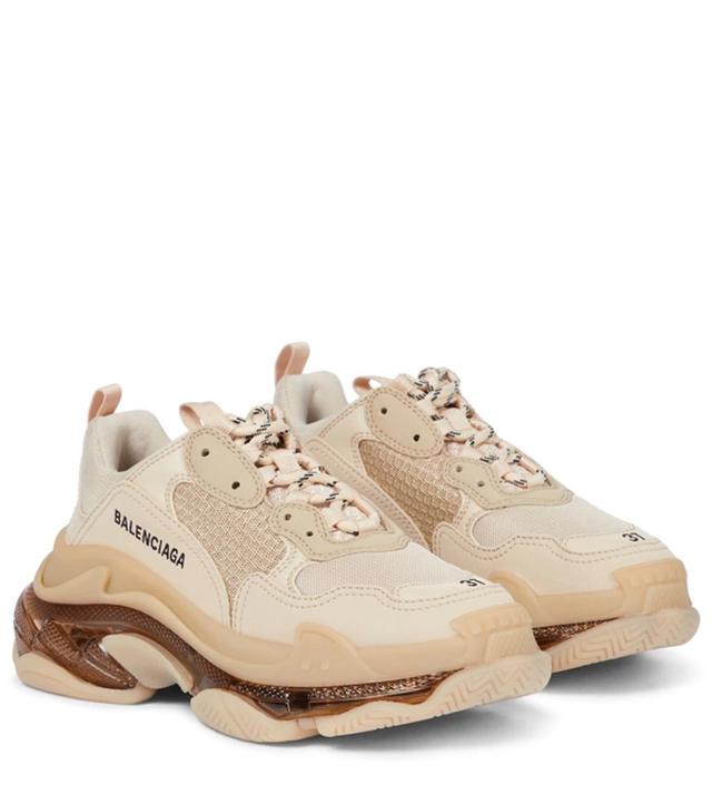 BALENCIAGA Triple S Clear Sole Sneaker In Beige Product Image