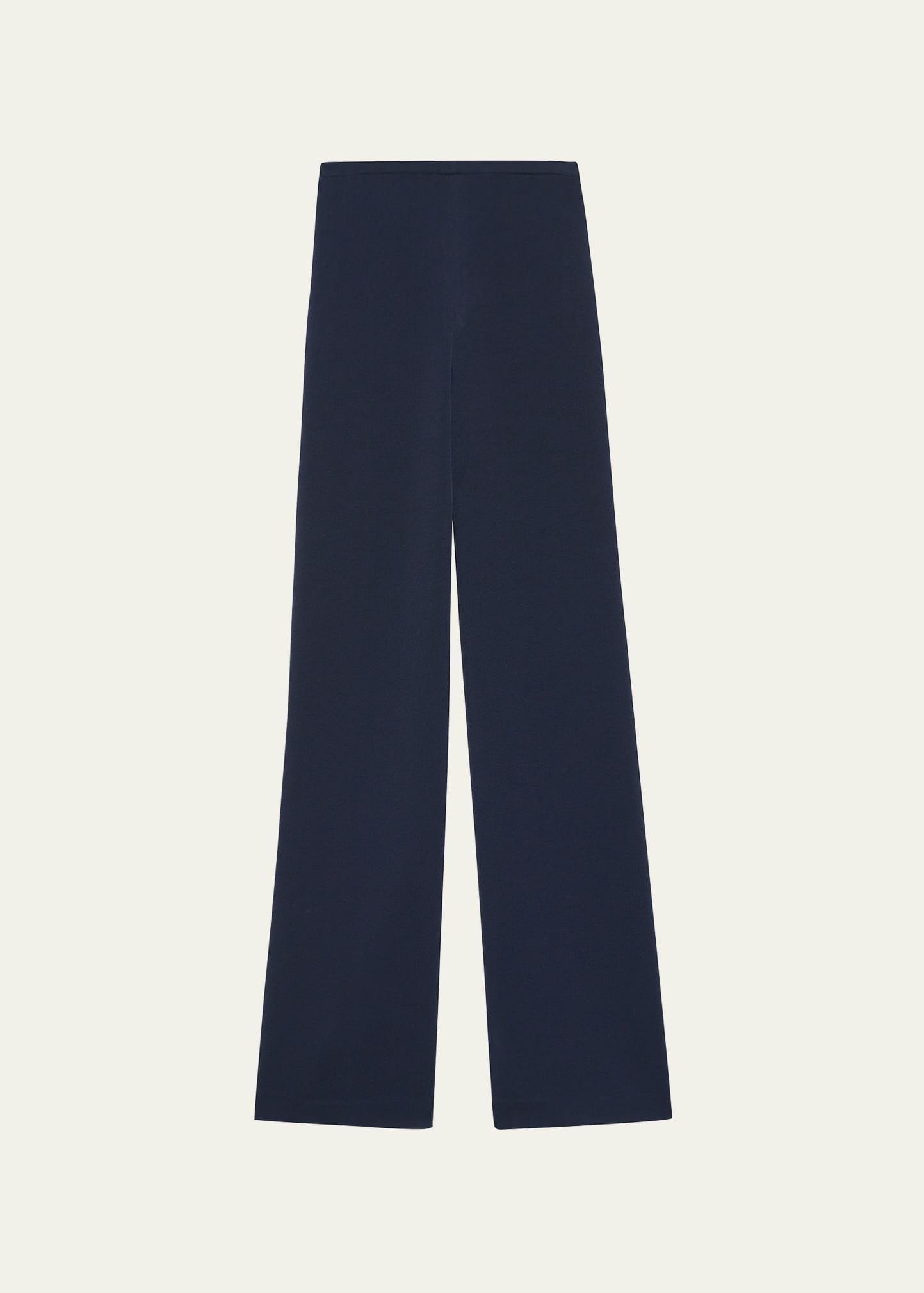 Oxford Crepe Wide-Leg Pull-On Pants Product Image