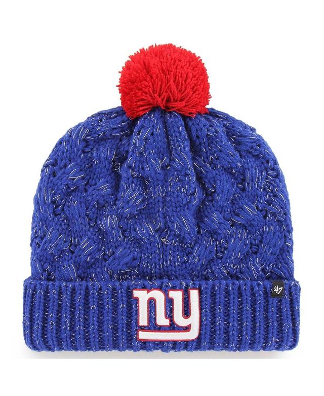 Womens Royal New York Giants Fiona Logo Cuffed Knit Hat with Pom Product Image