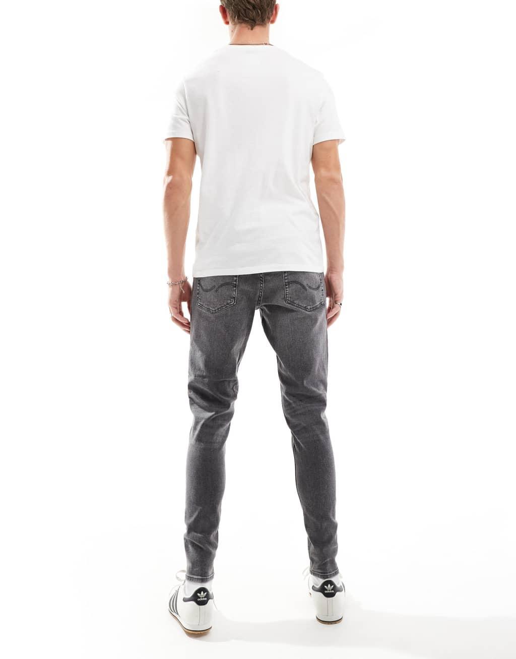 Jack & Jones Pete slim tapered jeans in gray wash  Product Image