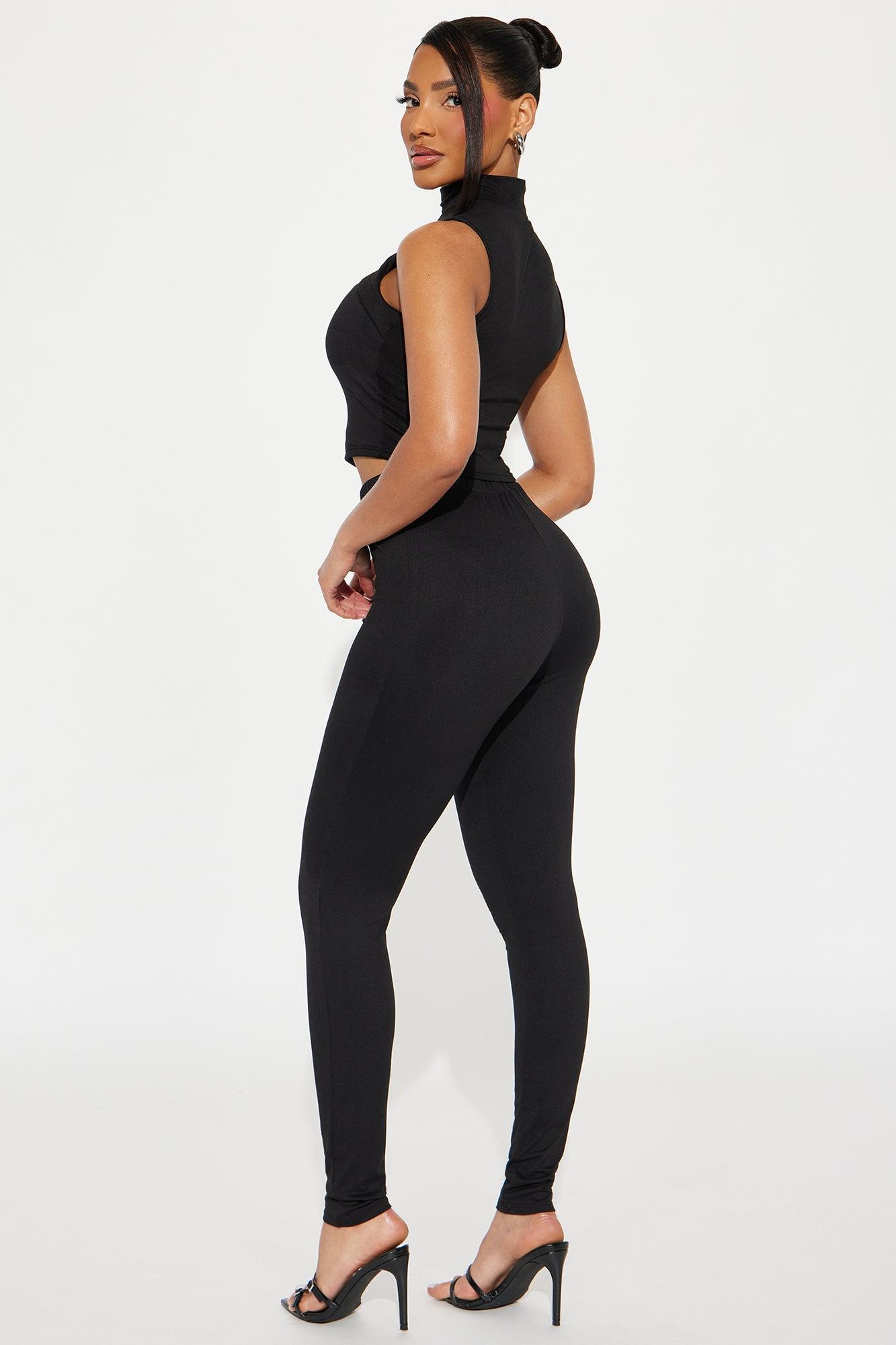 Baddie On The Run Legging Set - Black Product Image