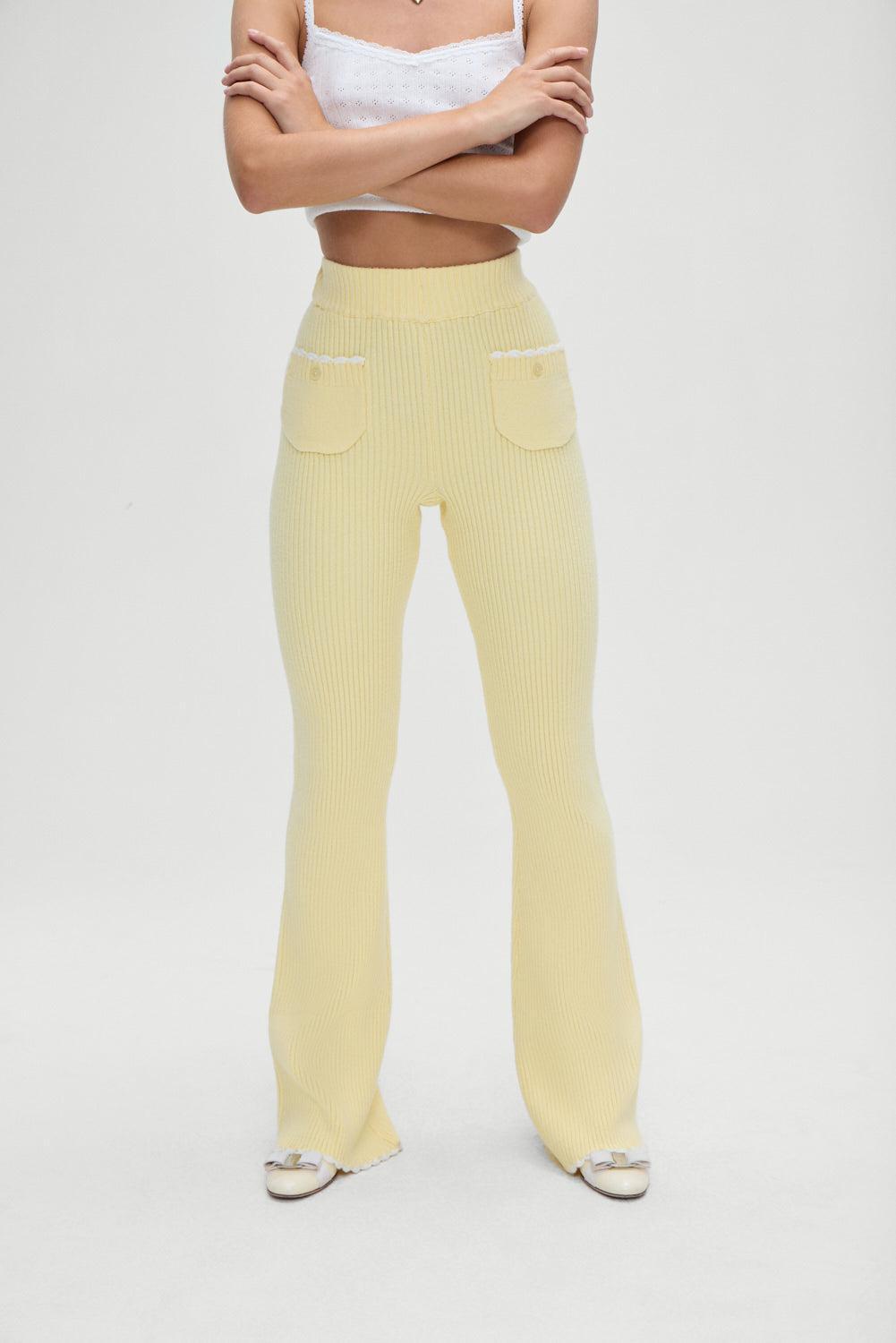 Camden Knit  Pants - Vanilla Sugar Product Image