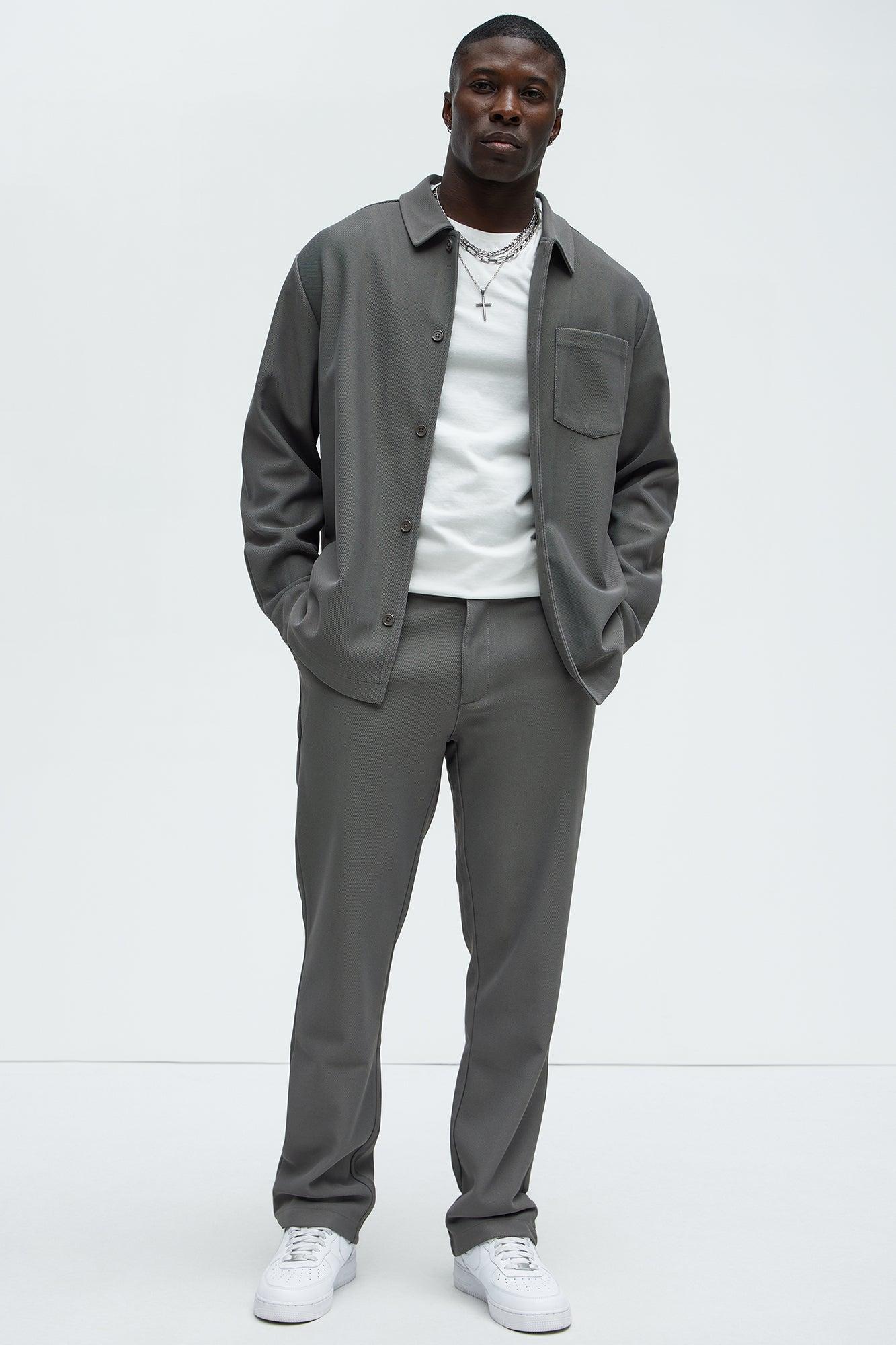 Turner Straight Trousers - Grey Product Image