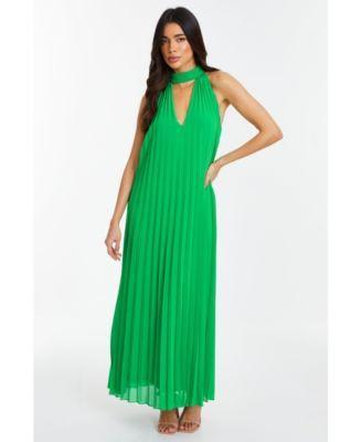 Quiz Womens Chiffon Pleated High Neck Midi Dress Product Image