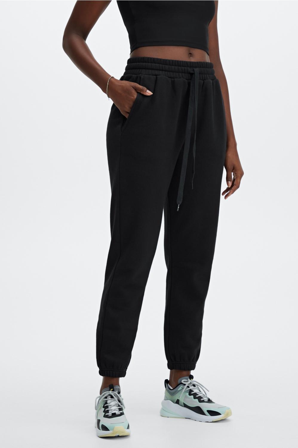 Fabletics Eco Go-To Sweatpant Womens black plus Size 1X Product Image