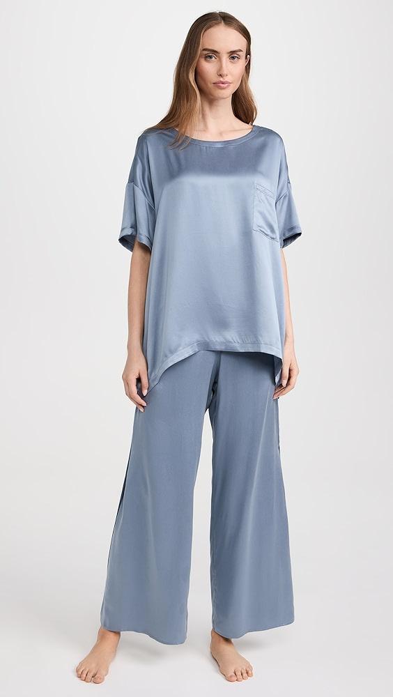 Lunya Washable Silk Tee Pants Set | Shopbop Product Image