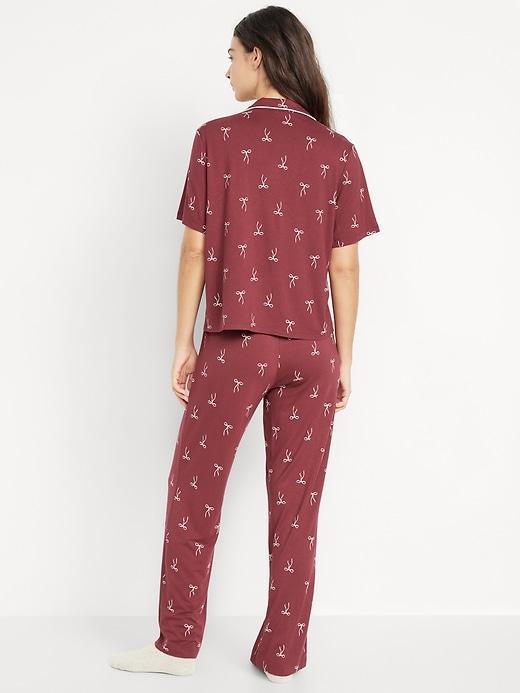 Mid-Rise Knit Jersey Pajama Pant Product Image