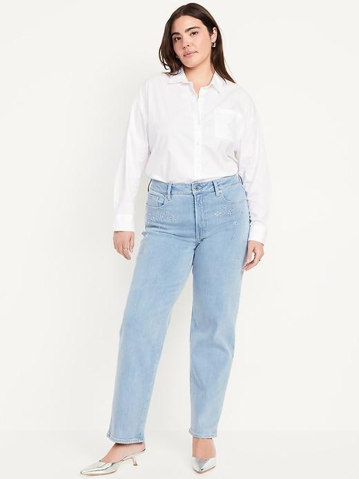 High-Waisted OG Loose Rhinestone-Embellished Jeans Product Image