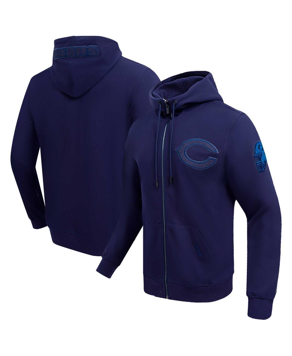 Pro Standard Mens Navy Chicago Bears Triple Tonal Full-Zip Hoodie Product Image