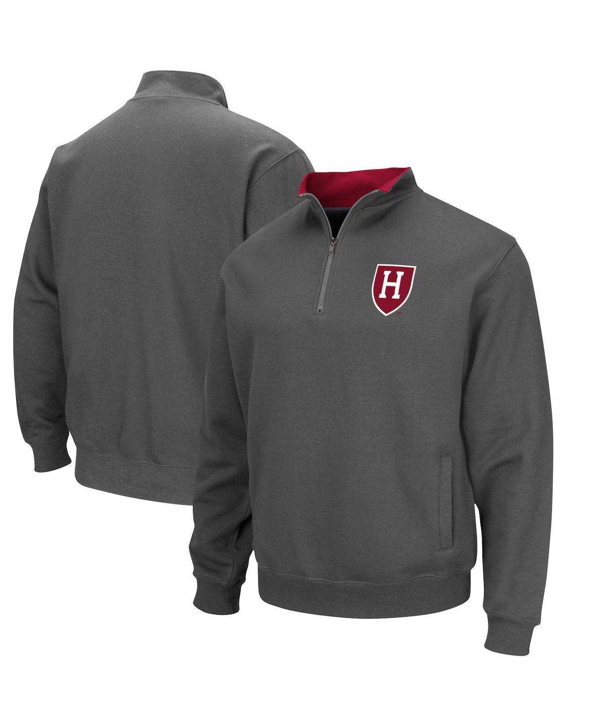 Mens Colosseum Charcoal Harvard Crimson Tortugas Team Logo Quarter-Zip Jacket Product Image