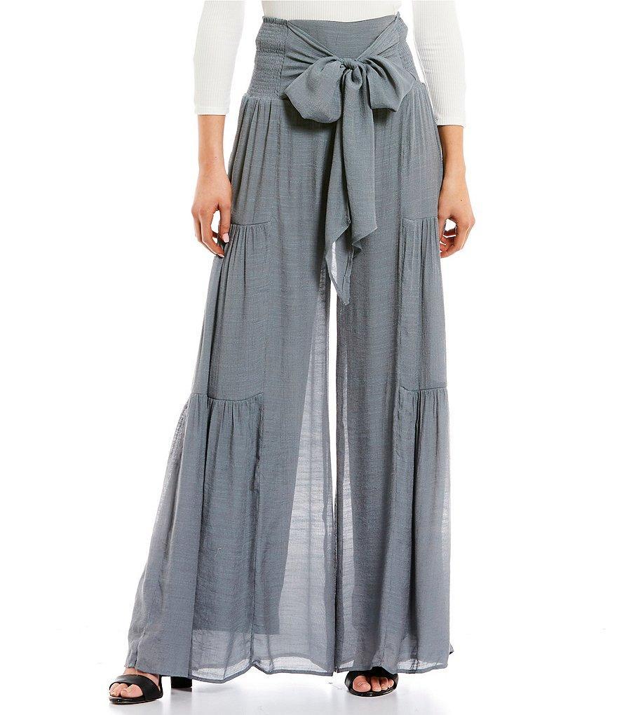 Waist Tie Wide Leg Pants Product Image