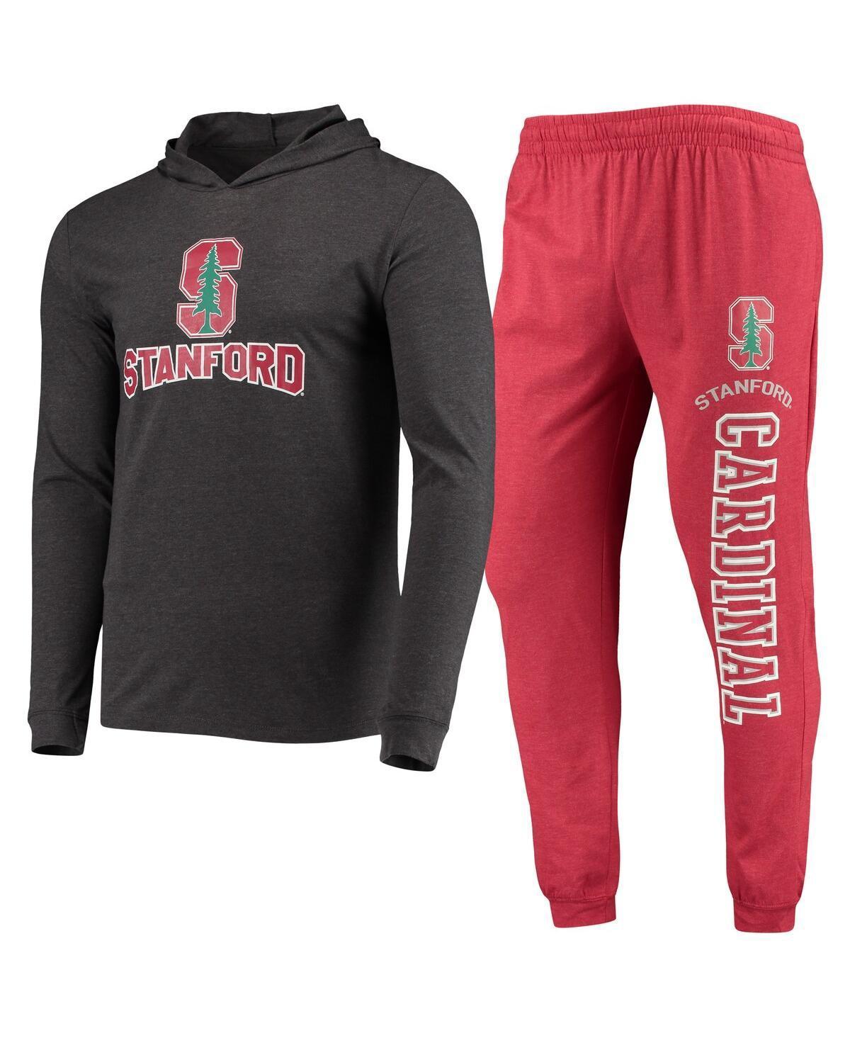 Mens Concepts Sport Cardinal/Charcoal Stanford Cardinal Meter Long Sleeve Hoodie T-Shirt & Jogger Pants Sleep Set Red Product Image