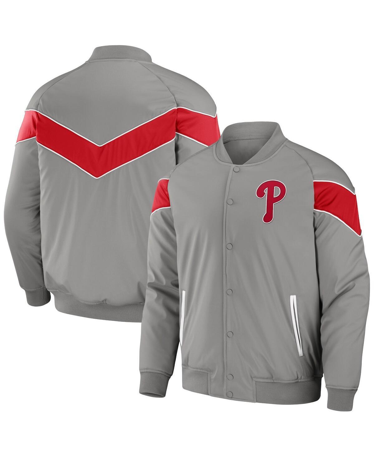 Mens Darius Rucker Collection by Fanatics Gray Philadelphia Phillies Baseball Raglan Full-Snap Jacket Product Image