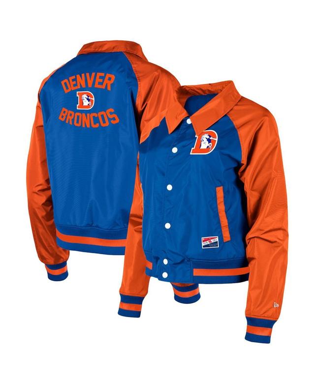 Womens New Era Royal Denver Broncos Coaches Raglan Full-Snap Jacket Product Image