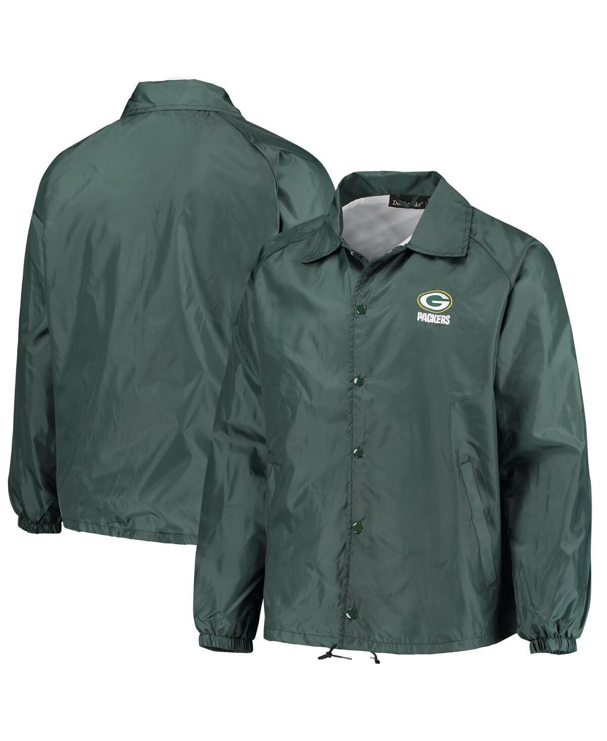 Mens Green Green Bay Packers Coaches Classic Raglan Full-Snap Windbreaker Jacket Product Image