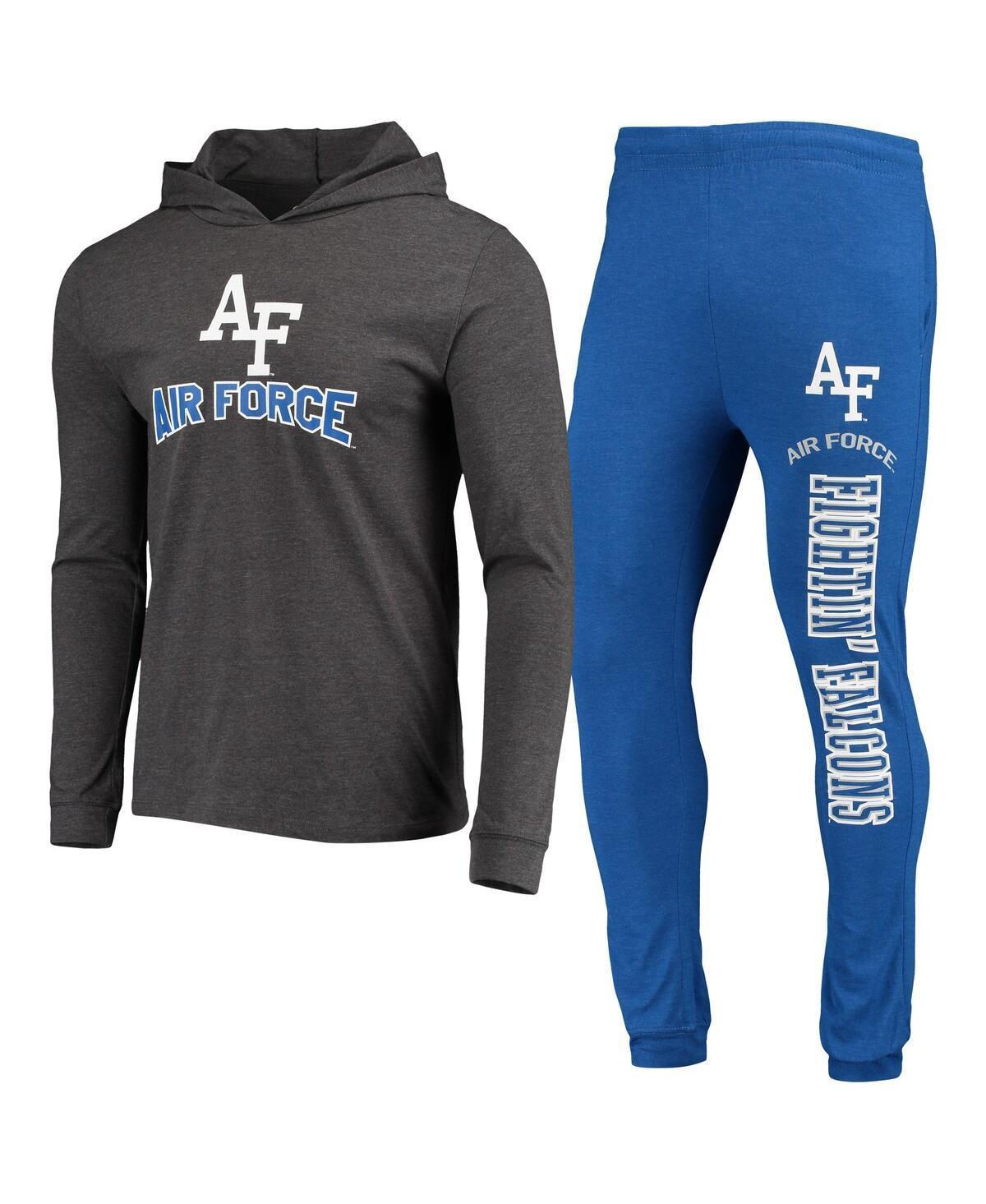 Mens Concepts Sport Royal/Charcoal Air Force Falcons Meter Long Sleeve Hoodie T-Shirt & Jogger Pants Sleep Set AFA Blue Product Image