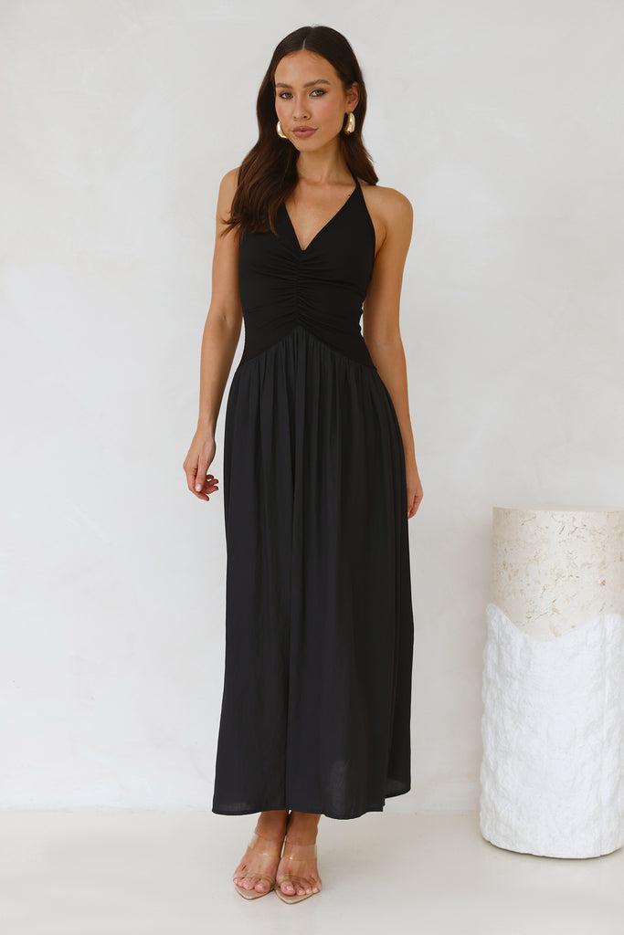 Lake Days Halter Maxi Dress Black product image