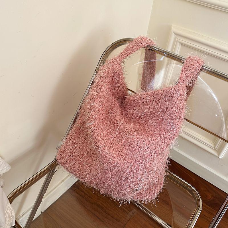 Plain Fluffy Crossbody Bag / Bucket Bag Product Image