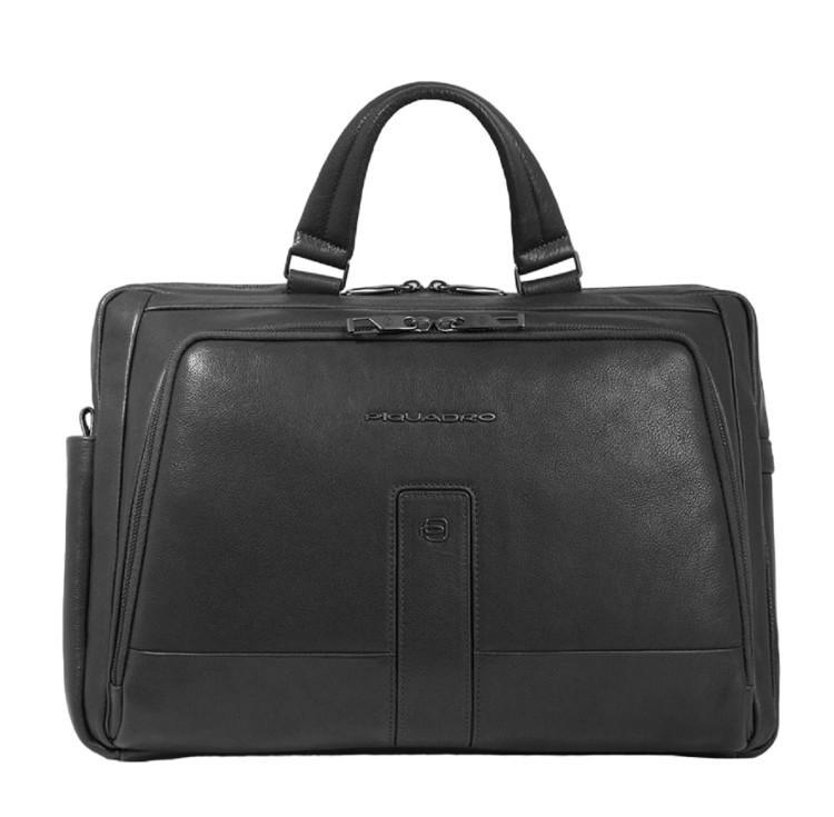 PIQUADRO Work Briefcase For Pc And Ipad Pro 12.9" In Black Product Image