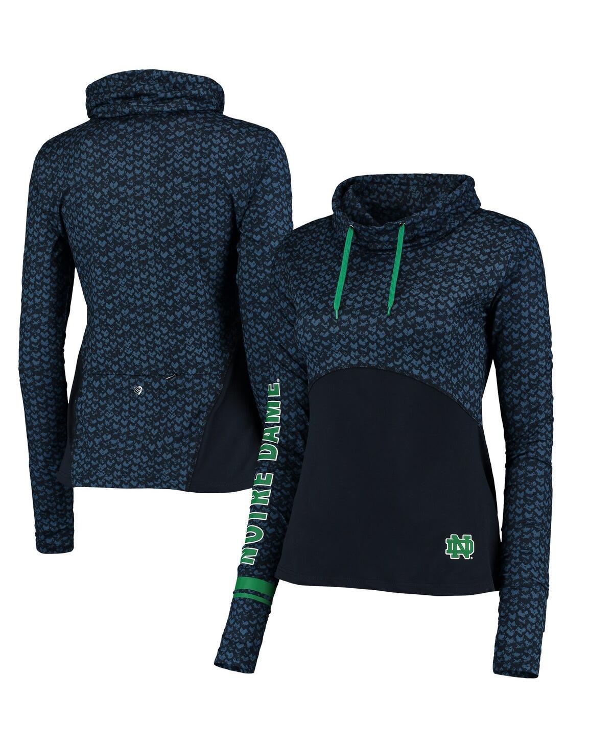 Womens Colosseum Navy Notre Dame Fighting Irish Scaled Cowl Neck Pullover Hoodie Product Image