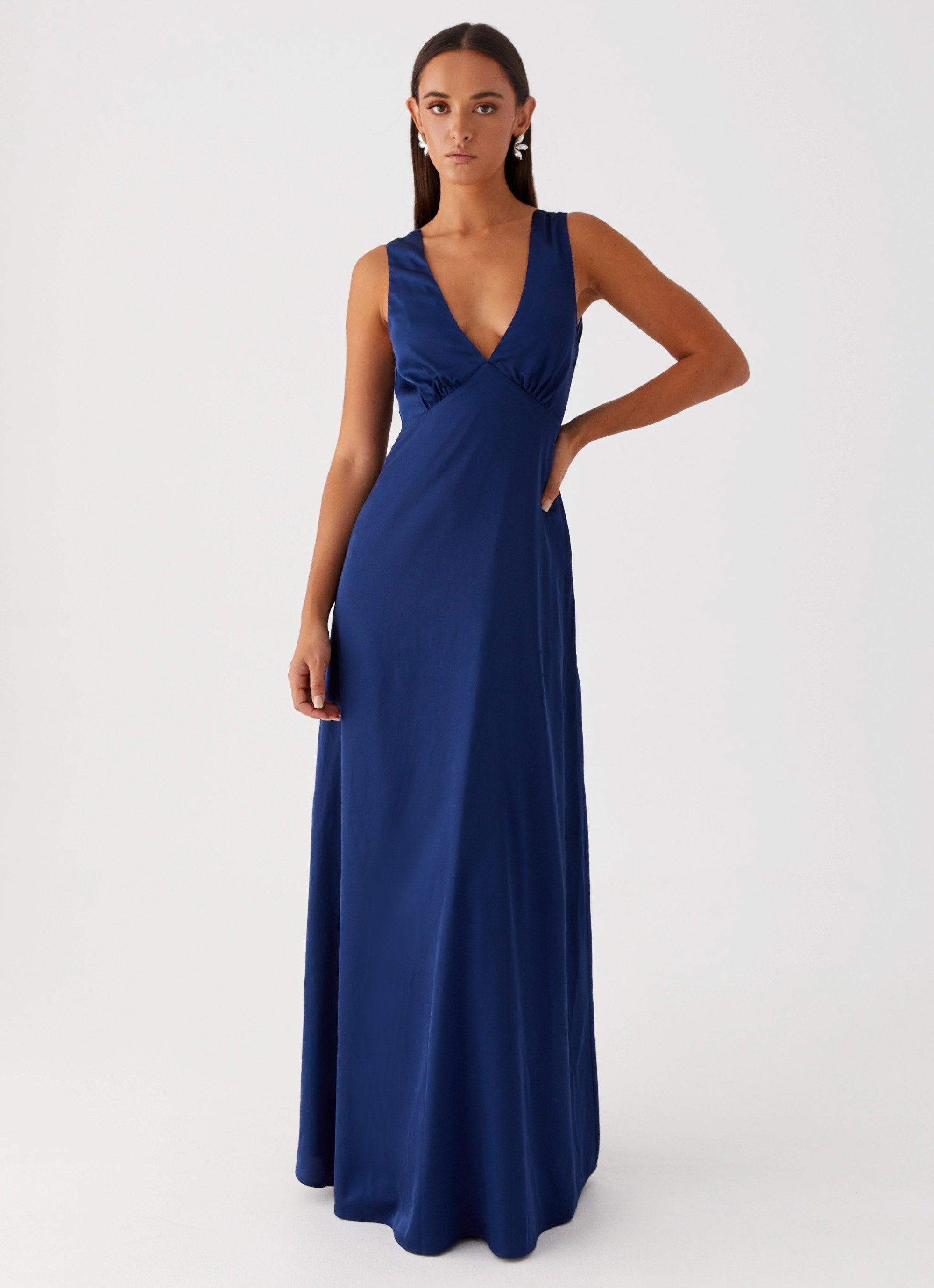 Winnie Cowl Back Maxi Dress - Navy Product Image