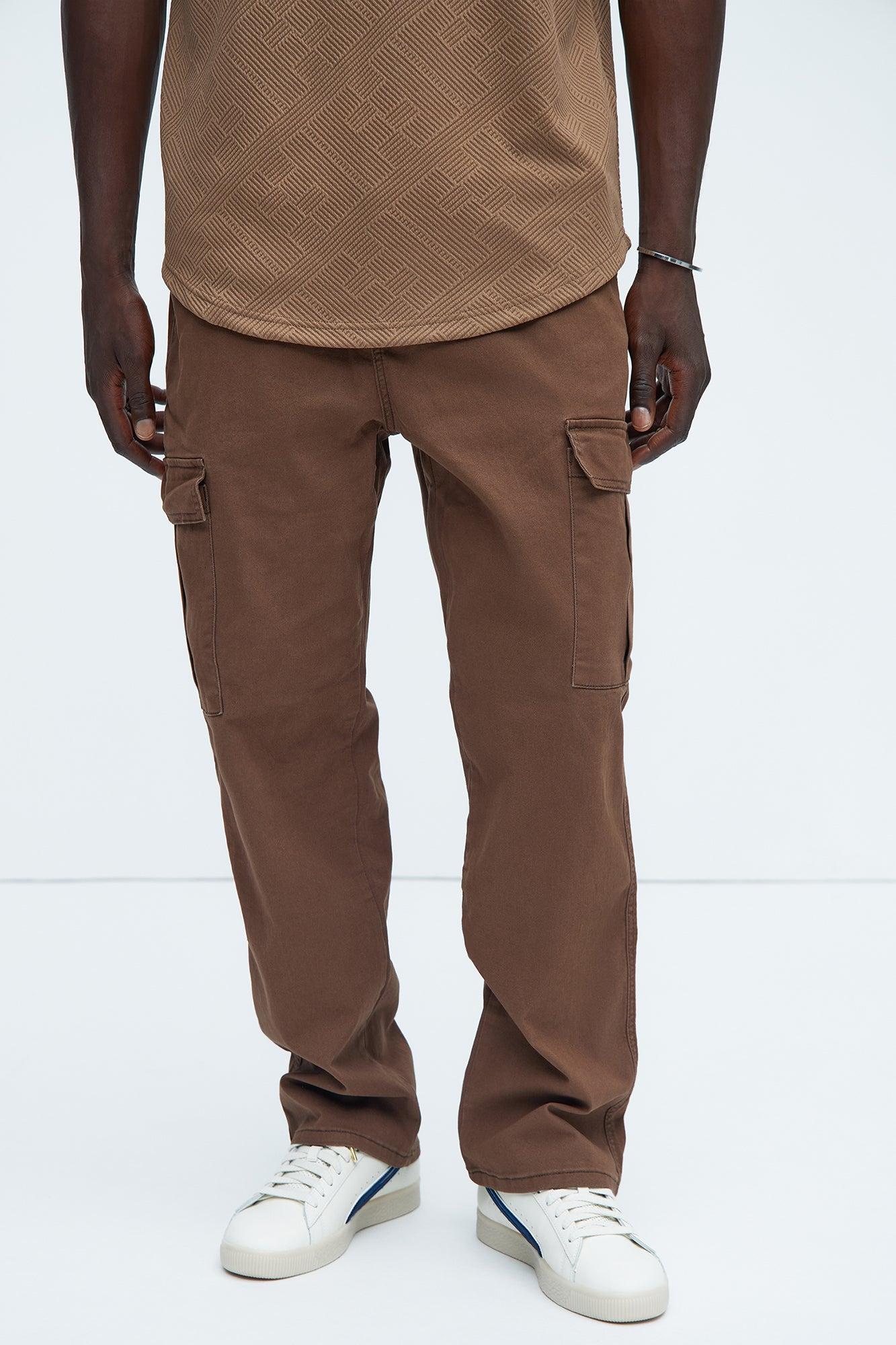 Kyle Straight Cargo Pants - Dark Brown Product Image