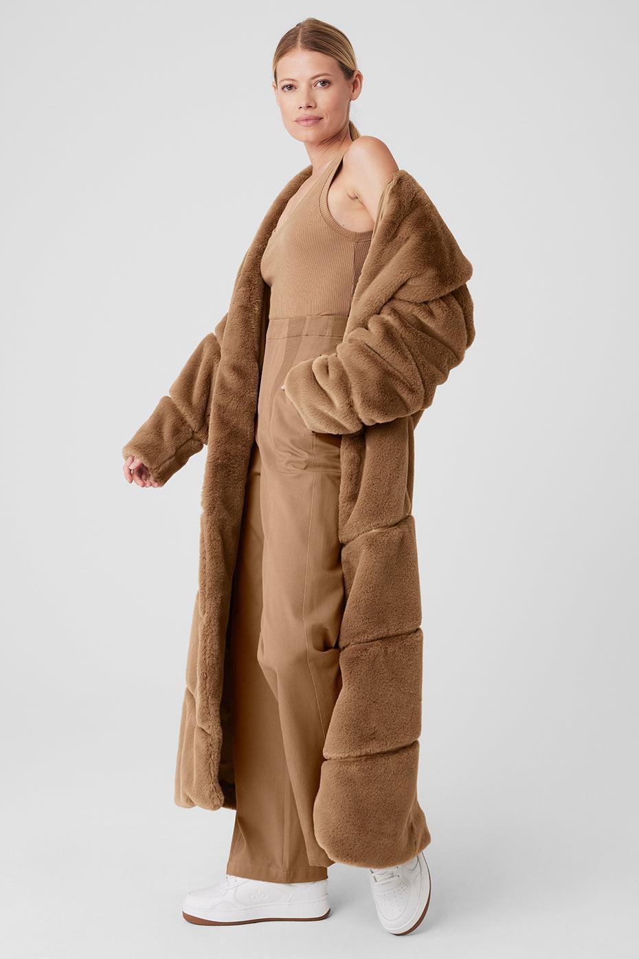 Faux Fur Cascade Jacket - Toasted Almond Product Image