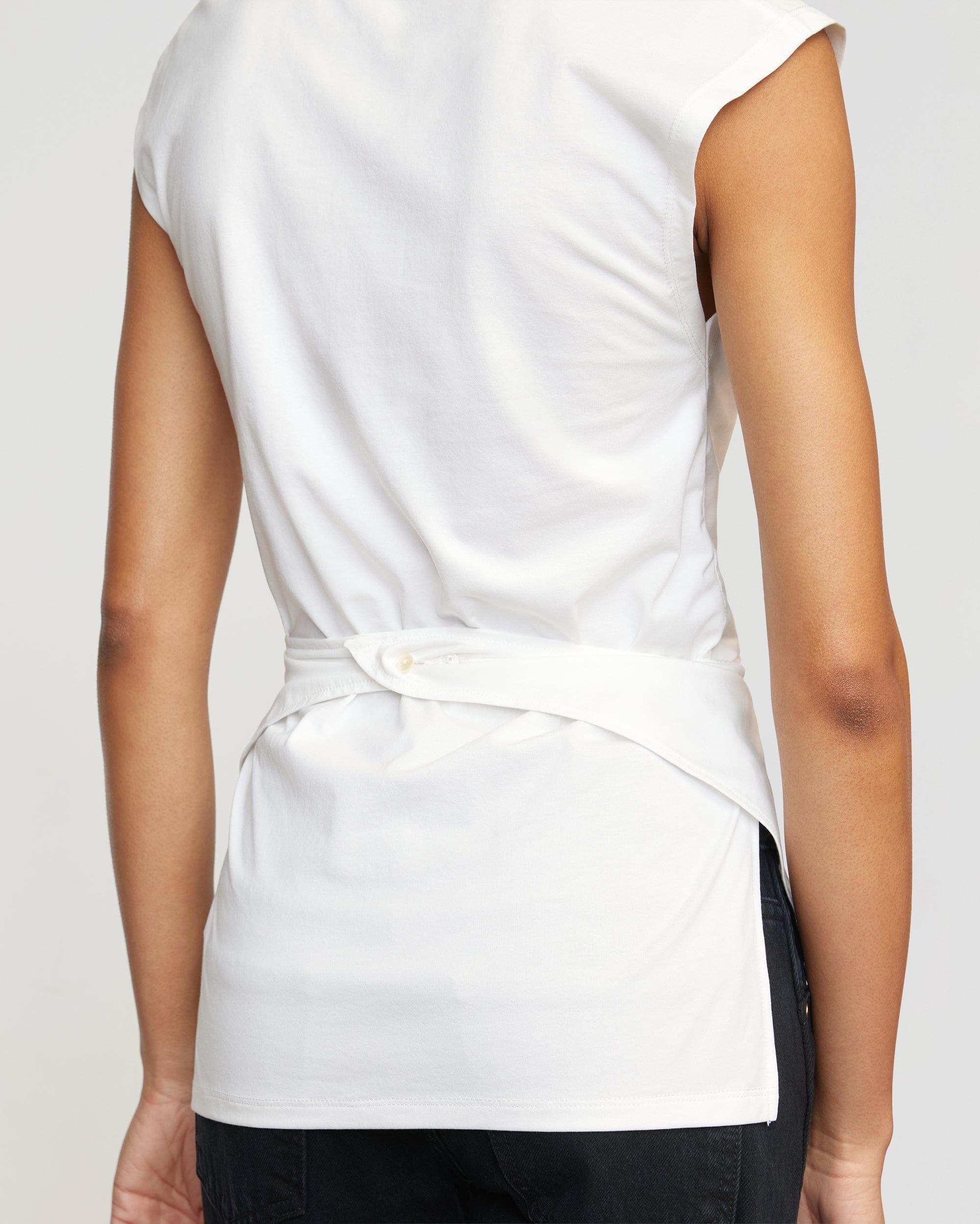 Janae Sleeveless Wrap Jersey Tee Product Image