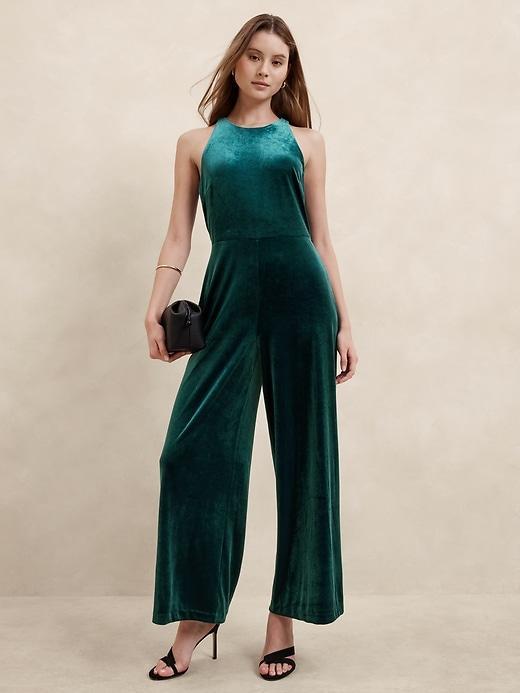 Velvet Knit Jumpsuit Product Image