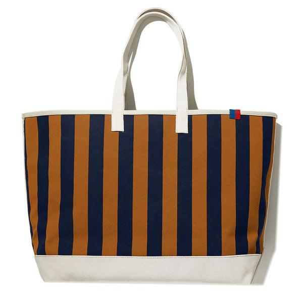 The Over the Shoulder All Over Striped Tote - Vicuna/Navy Product Image