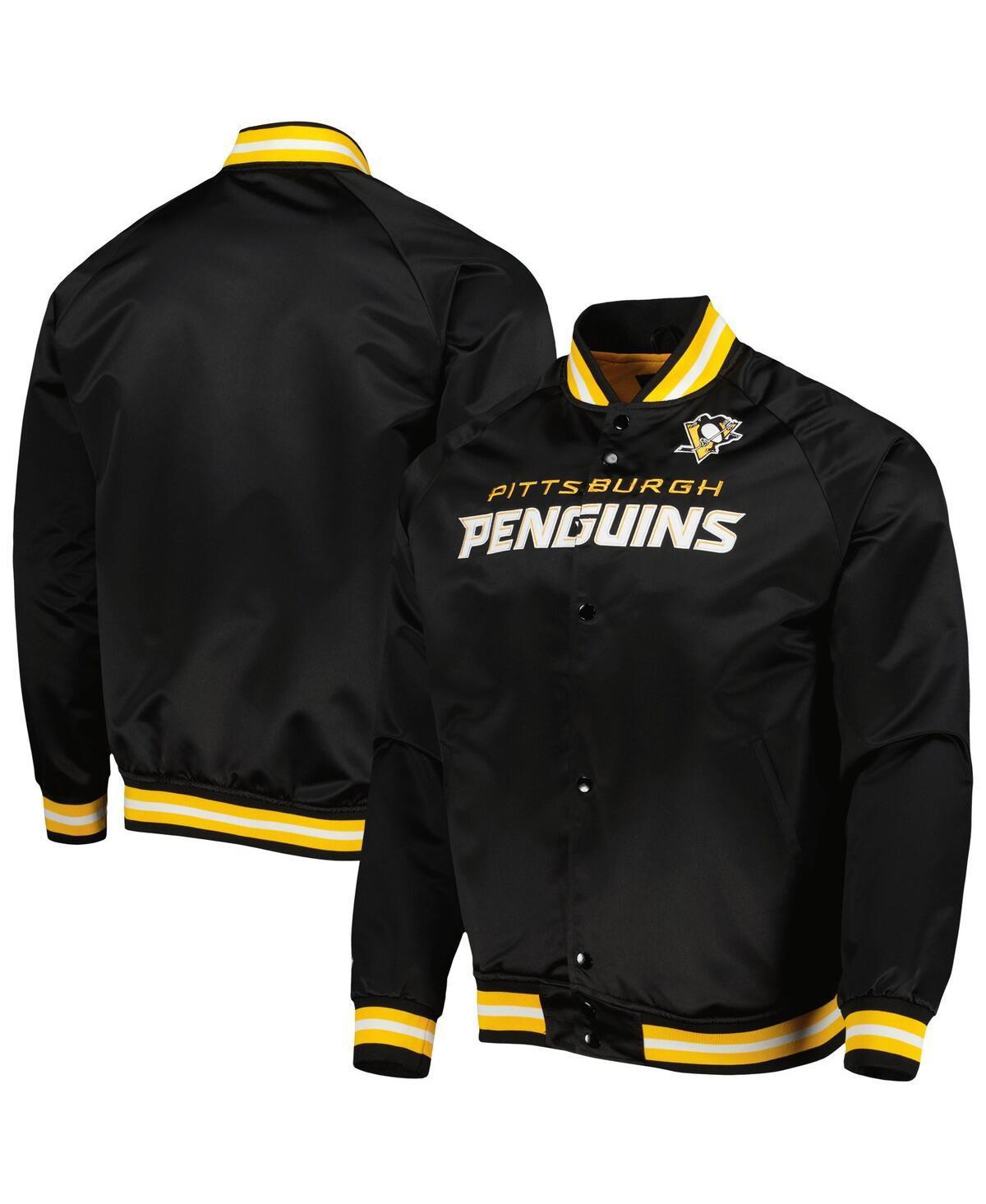 Mens Mitchell & Ness Pittsburgh Penguins Satin Full-Snap Varsity Jacket Product Image