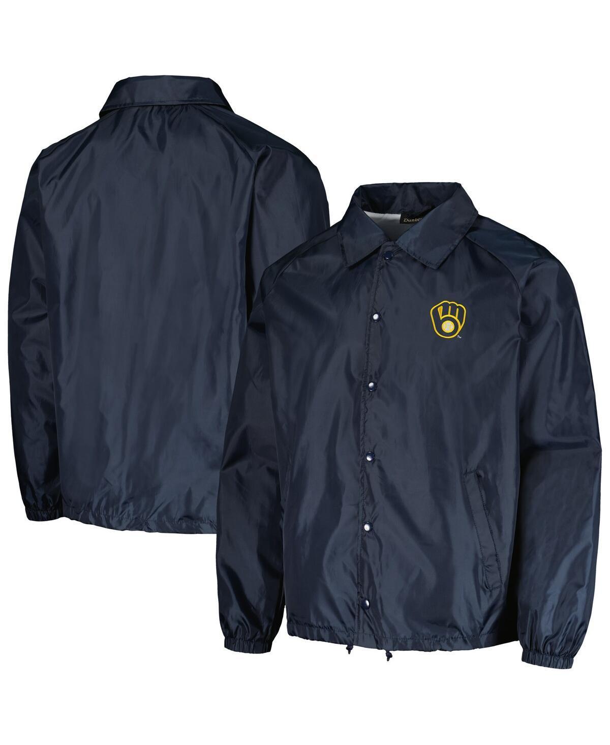 Mens Dunbrooke Milwaukee Brewers Coachs Raglan Full-Snap Windbreaker Jacket Blue Product Image