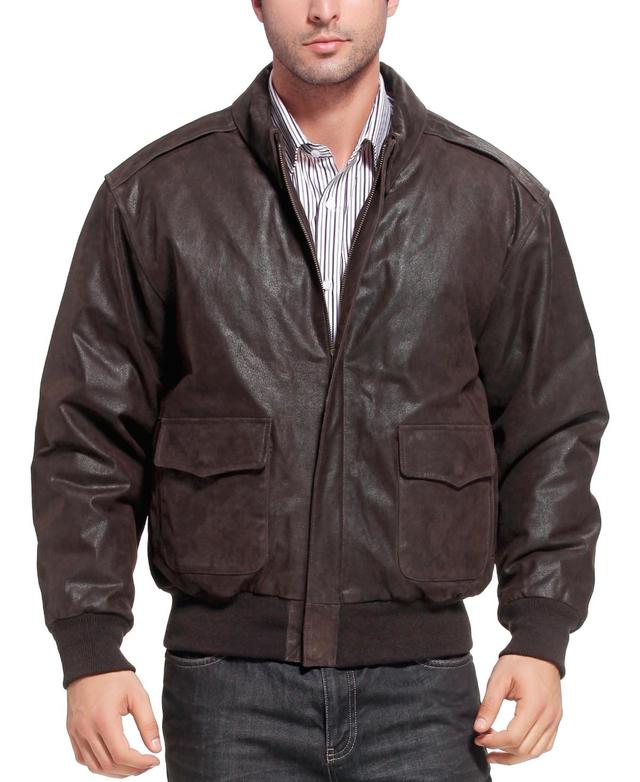 Landing Leathers Men A-2 Distressed Leather Flight Bomber Jacket - Tall Product Image