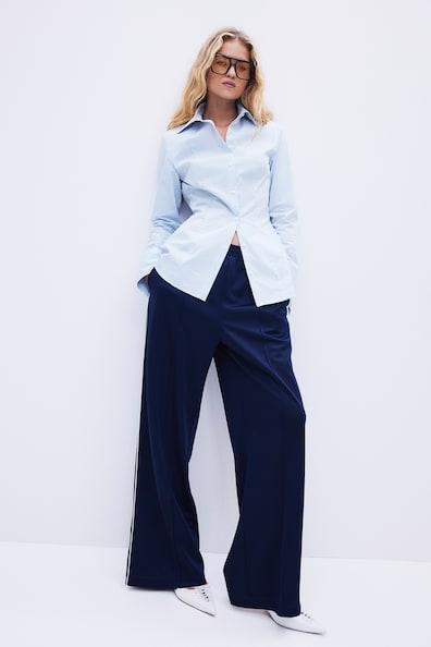 Tapered-Waist Shirt with Shoulder Pads Product Image