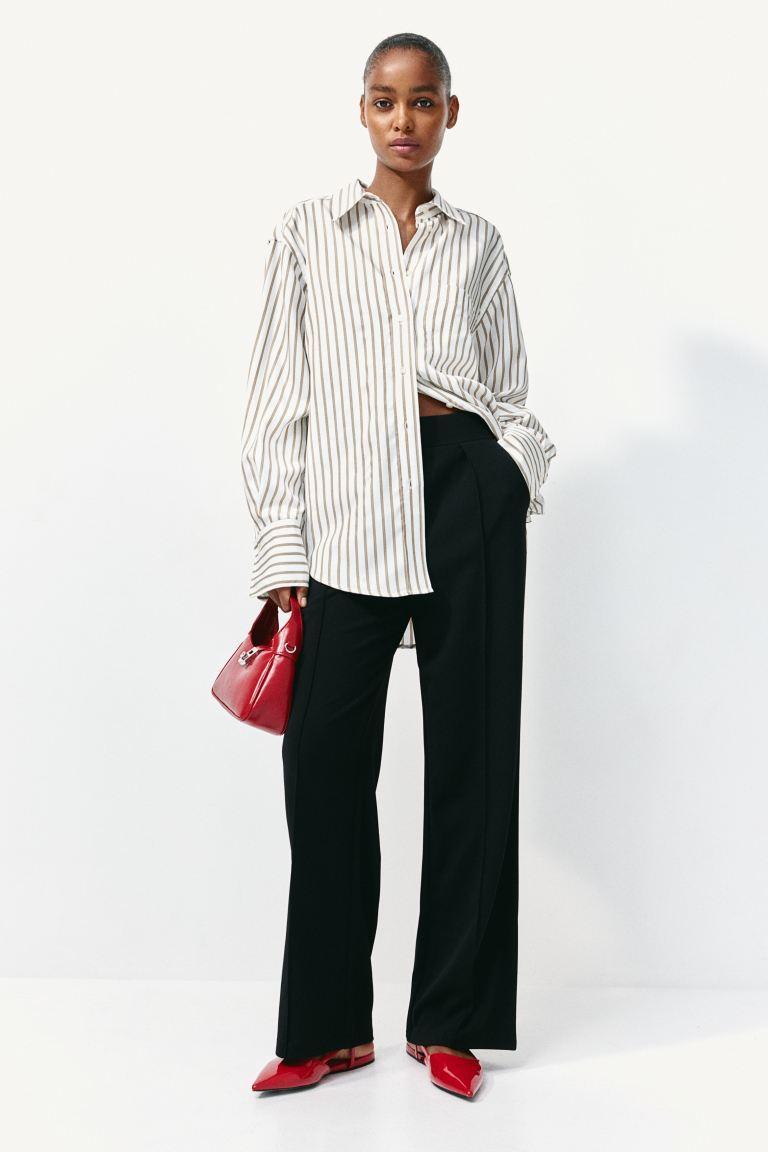 H & M - High-waist Dress Pants - Black product image