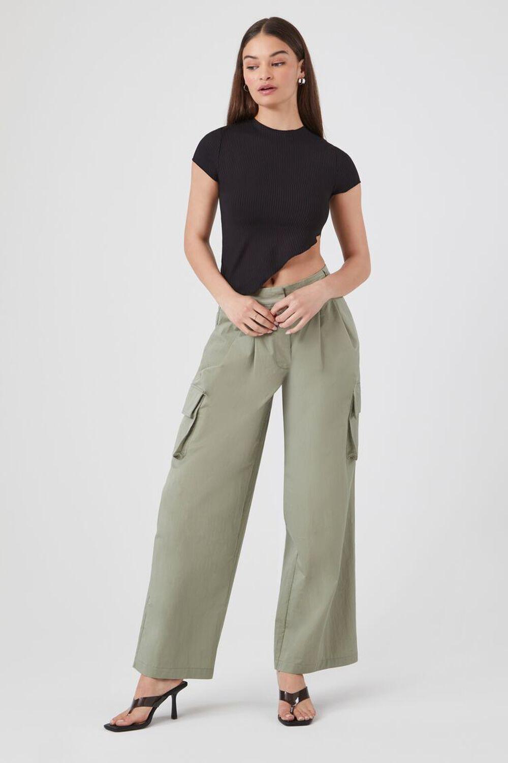 Ribbed Asymmetrical Crop Top | Forever 21 Product Image