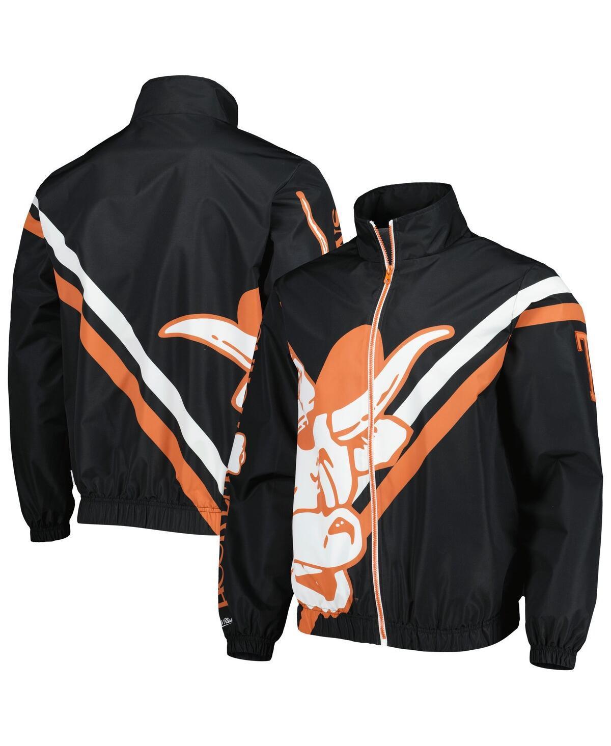 Mens Mitchell & Ness Black Texas Longhorns Exploded Logo Warm Up Full-zip Jacket Product Image