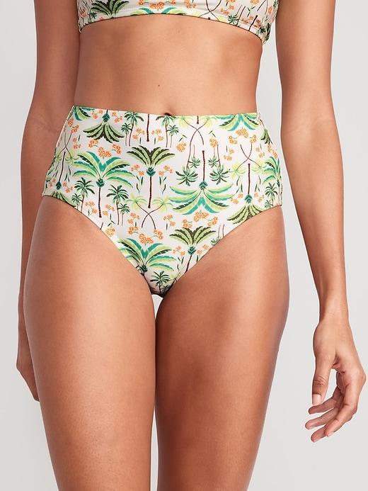 High-Waisted Bikini Swim Bottoms Product Image