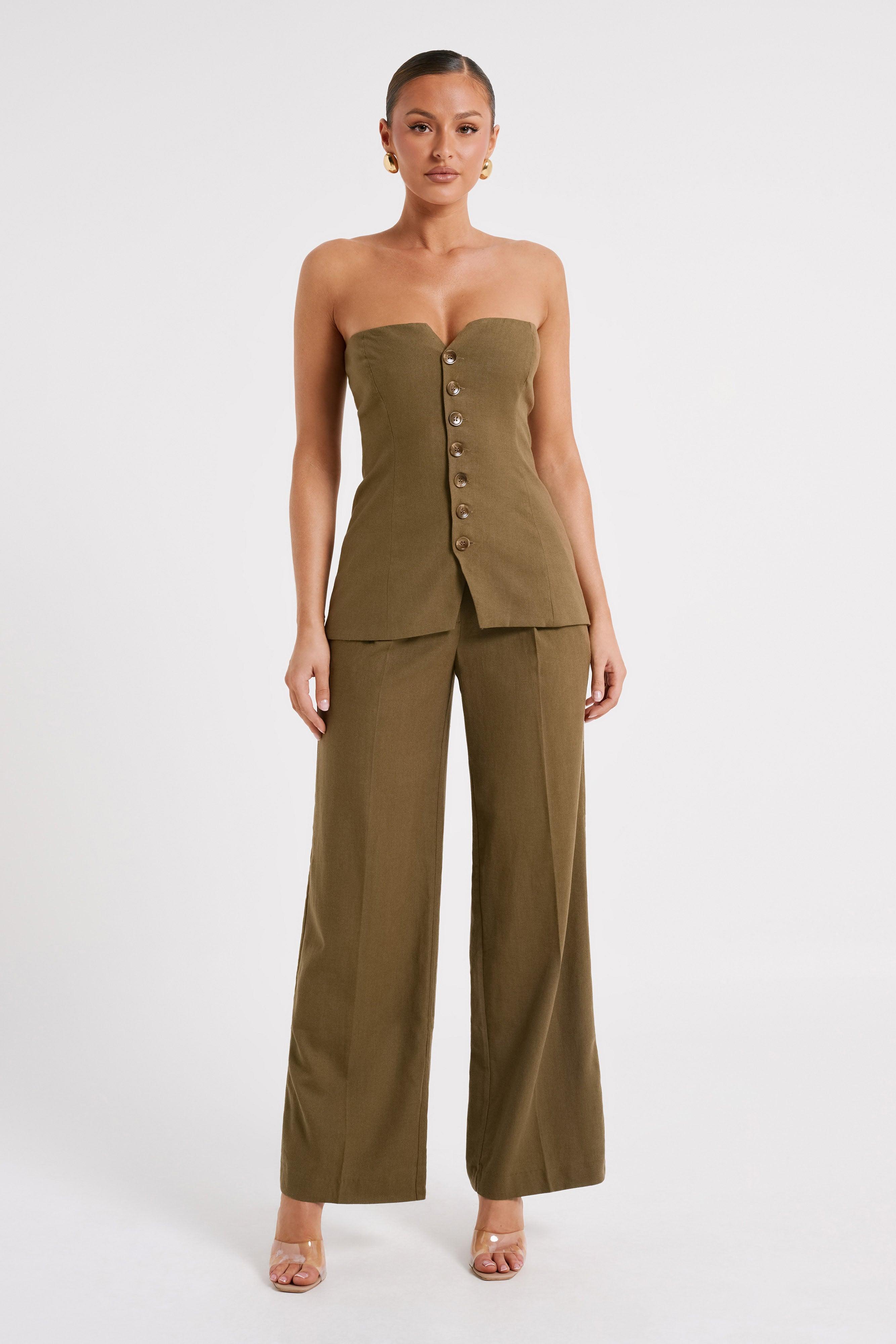 Adina Linen Pant - Olive Product Image