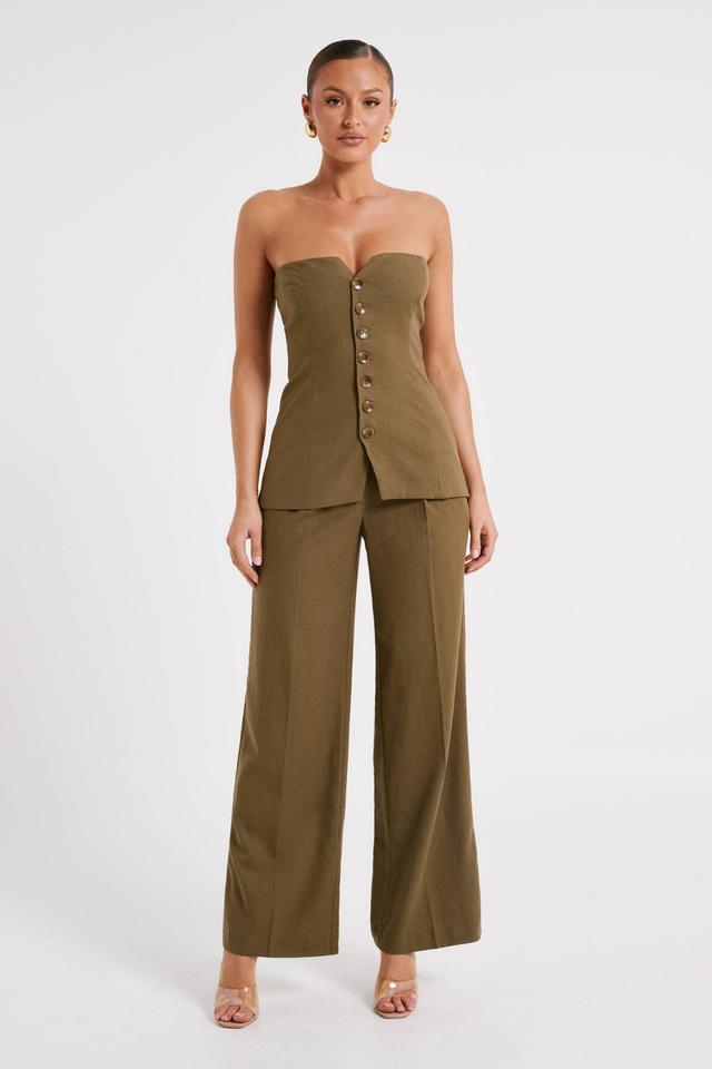 Adina Linen Pant - Olive Product Image