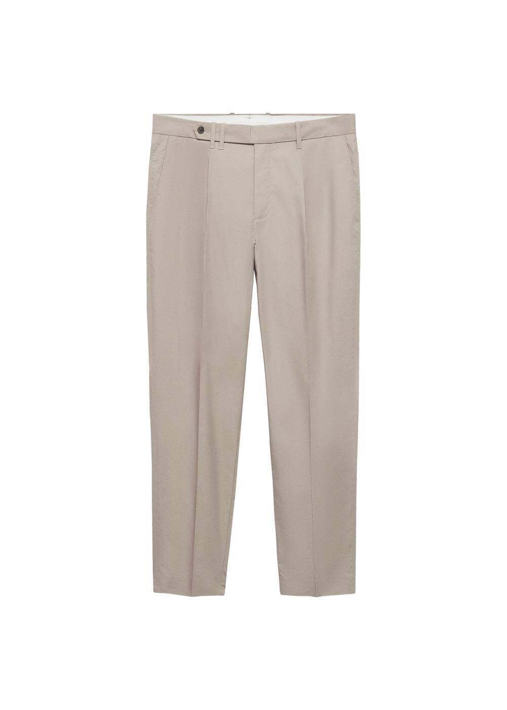 Mango Mens Lyocell Pleated Trousers - Light Product Image